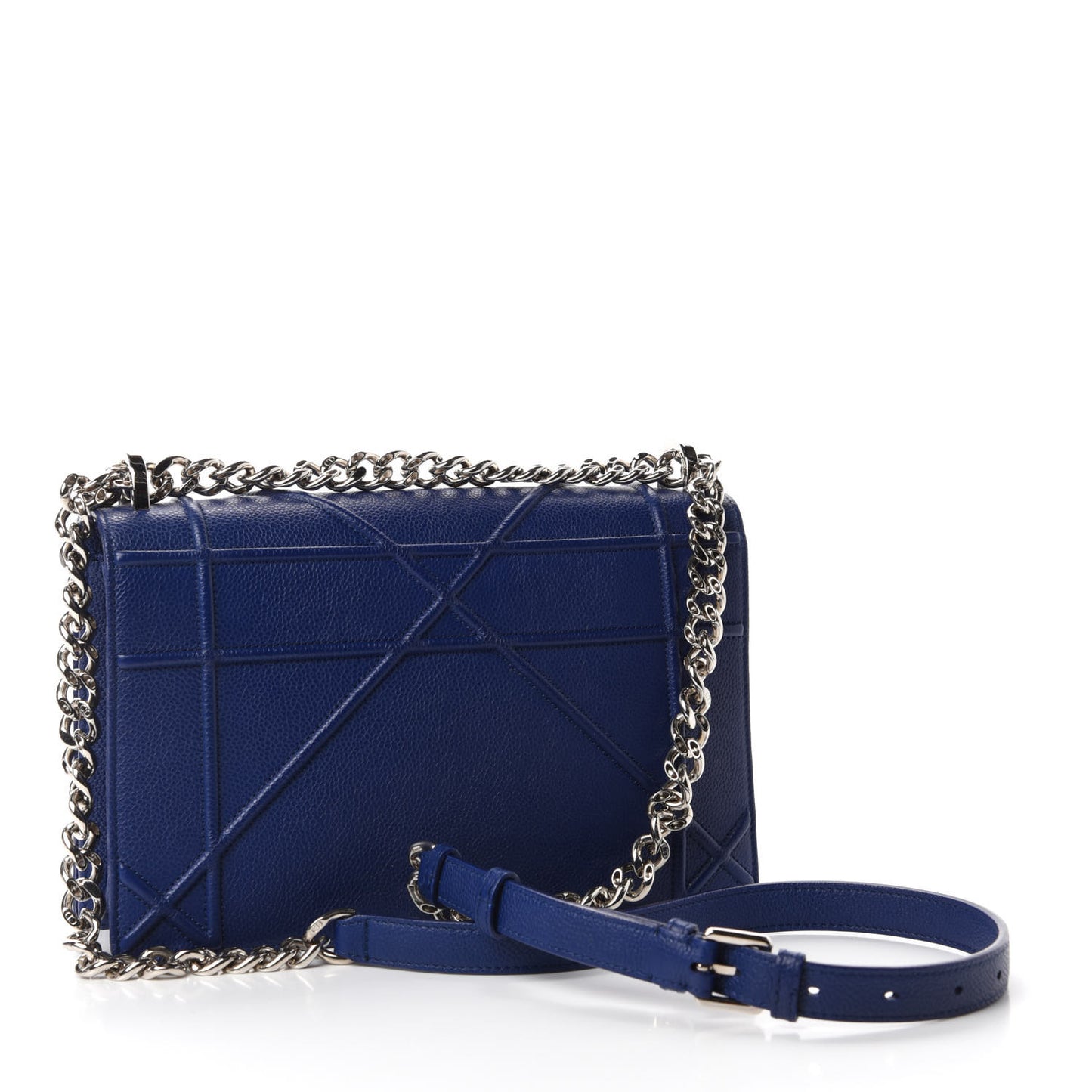 Grained Calfskin Medium Diorama Flap Bag Bleu De Minuit