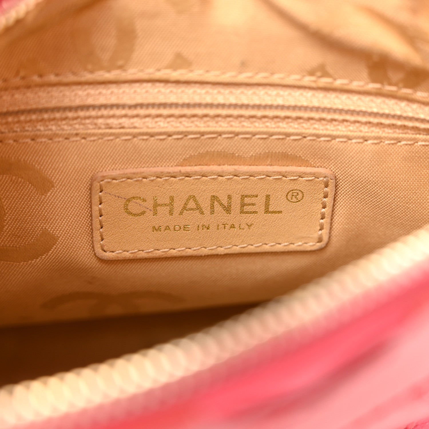 Chanel Calfskin Small CC Stitched Shoulder Bag Pink Red 6 of 16