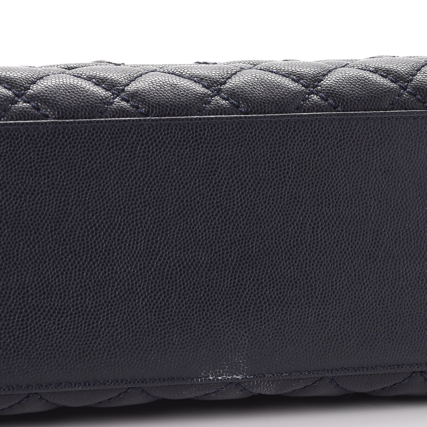 Caviar Lizard Quilted Small Coco Handle Flap Navy