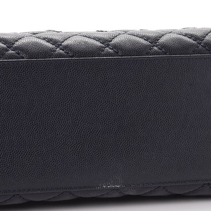 Chanel Caviar Lizard Quilted Small Coco Handle Flap Navy 8 of 9