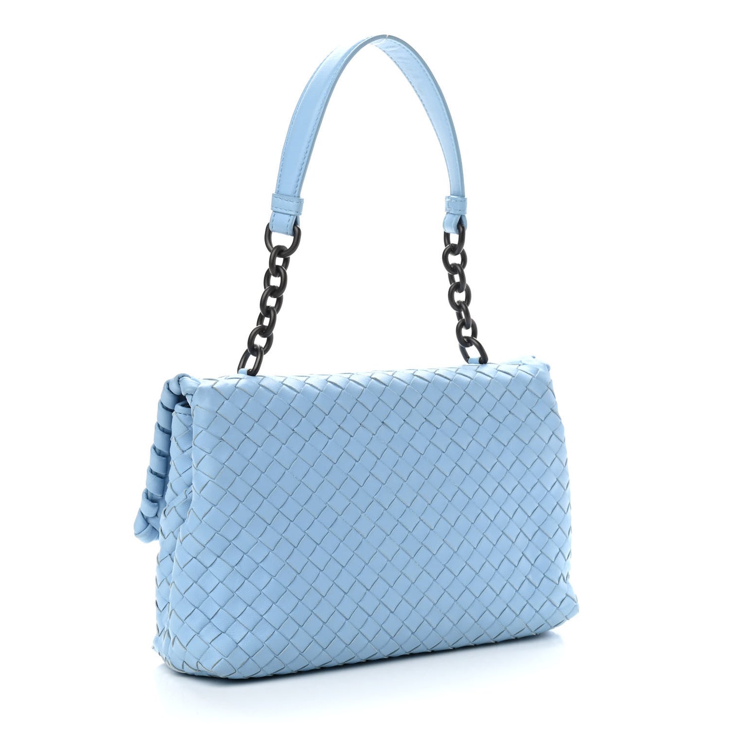 Nappa Intrecciato Baby Olimpia Shoulder Bag Ciel
