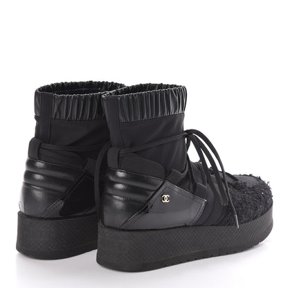 Chanel Calfskin Nylon Boots 40 Black 4 of 6
