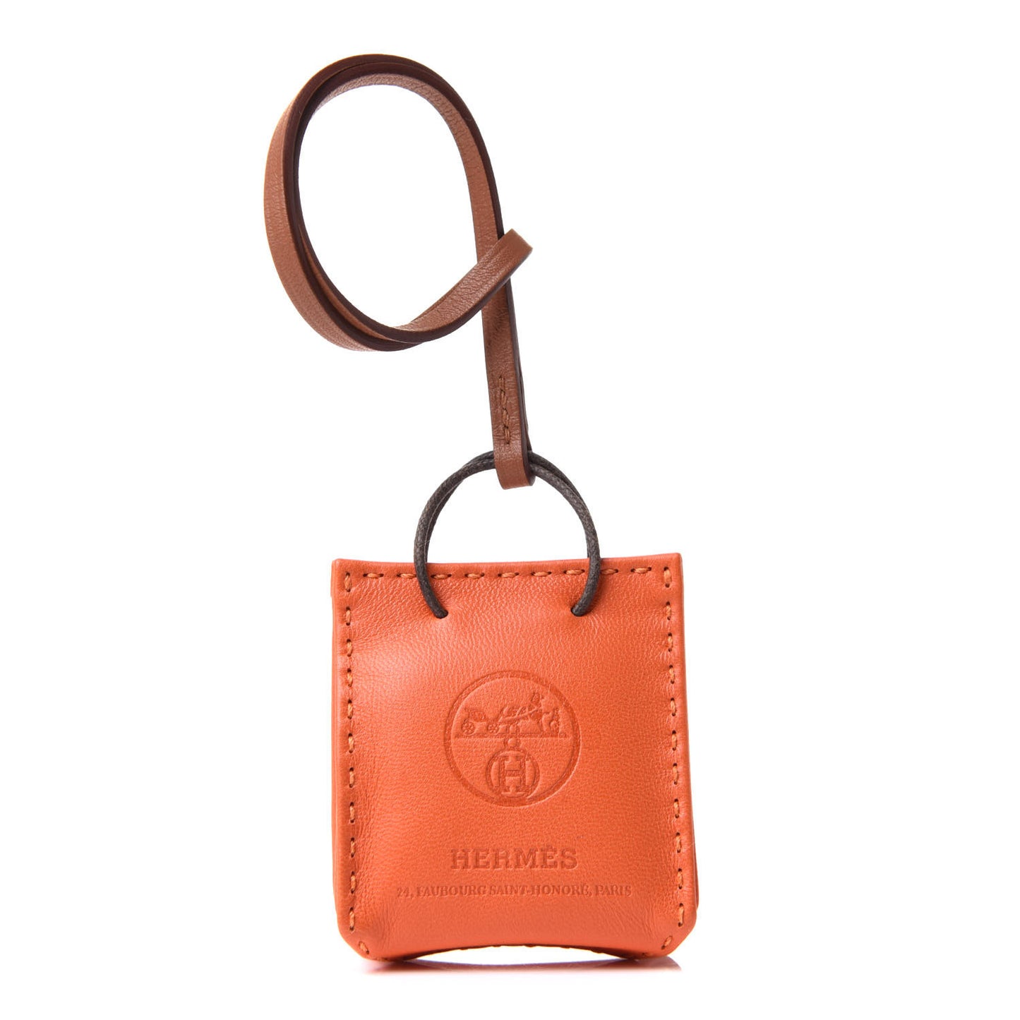 Milo Lambskin Swift Shopping Bag Charm Feu Gold