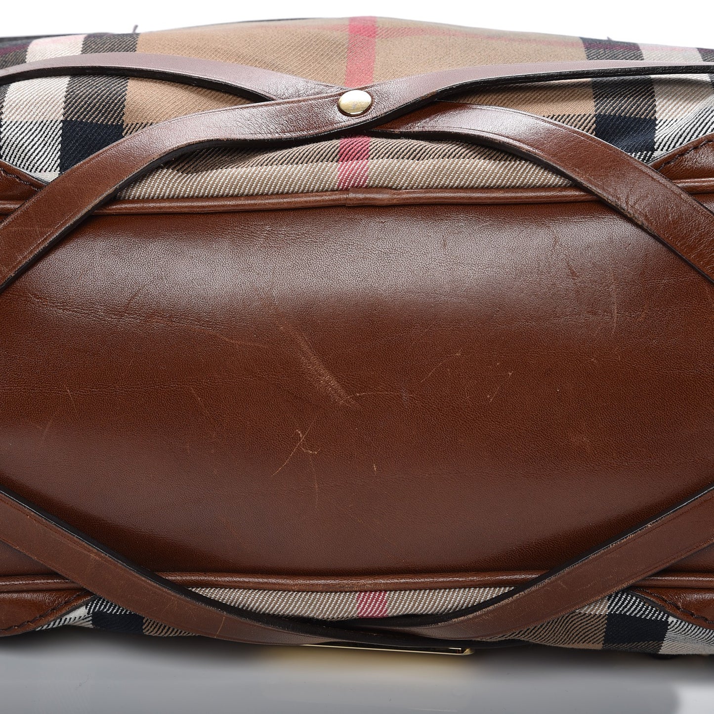 House Check Bridle Calfskin Medium Gosford Hobo Dark Tan