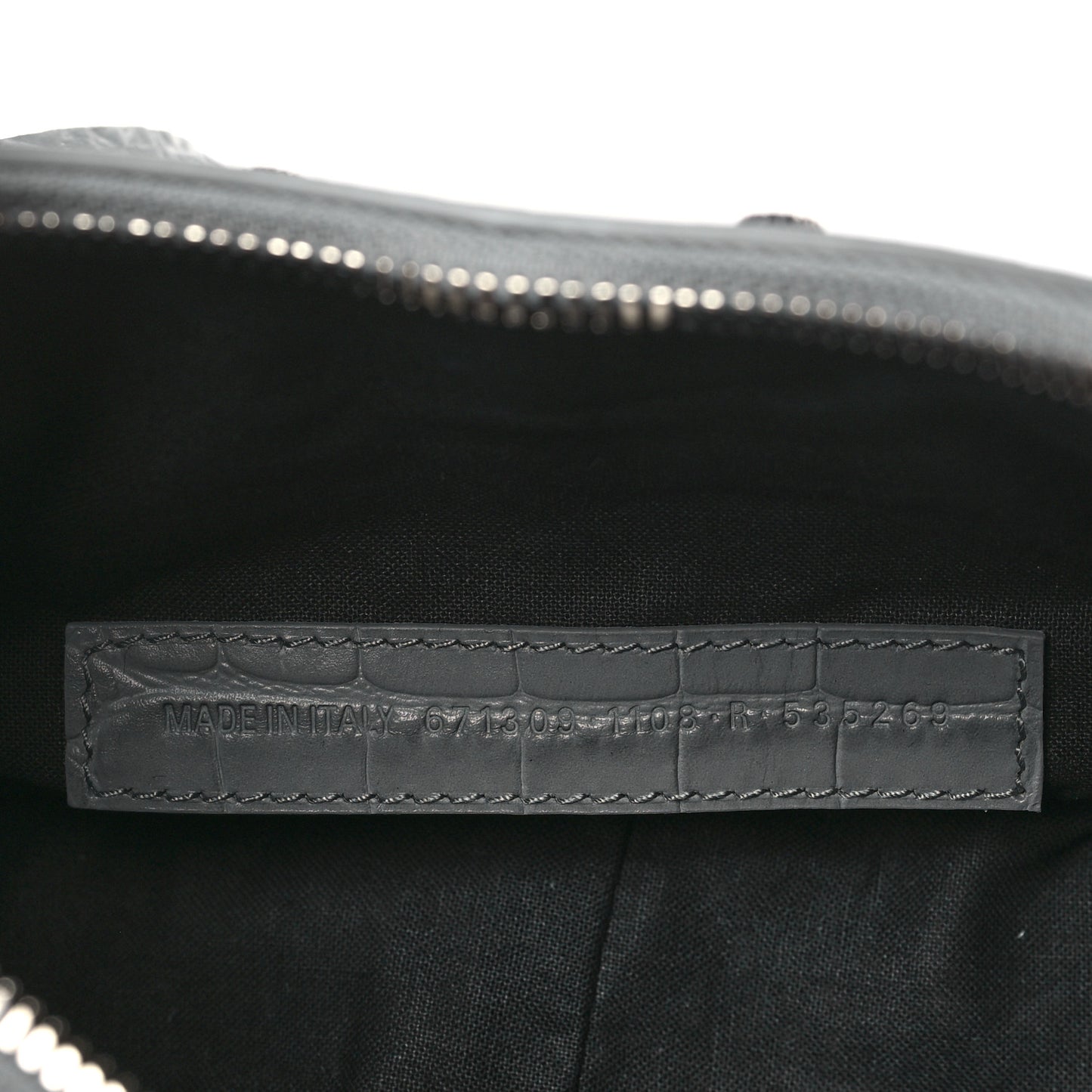 Extra Supple Calfskin Crocodile Embossed XS Le Cagole Shoulder Bag Balenciaga Grey