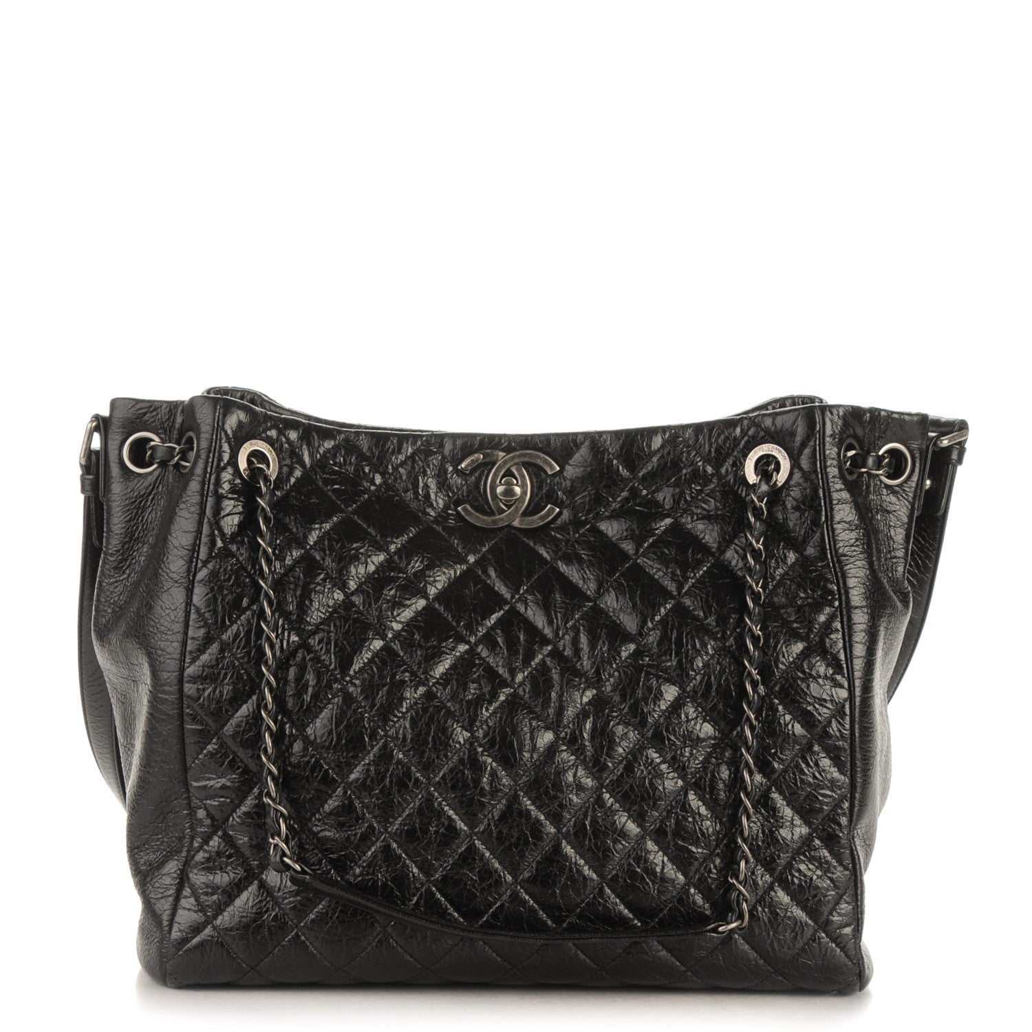 Chanel Glazed Calfskin Quilted Large Tote Black 1 of 8