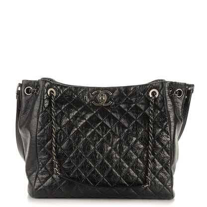 Chanel Glazed Calfskin Quilted Large Tote Black 1 of 8
