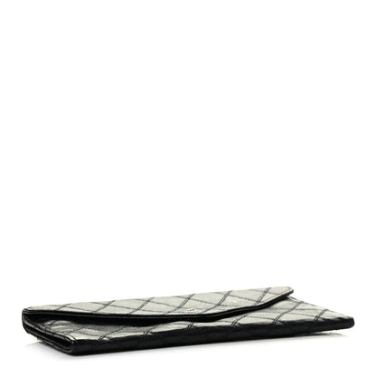 Chanel Lambskin Diamond Stitched Envelope Long Flap Wallet Black 4 of 7