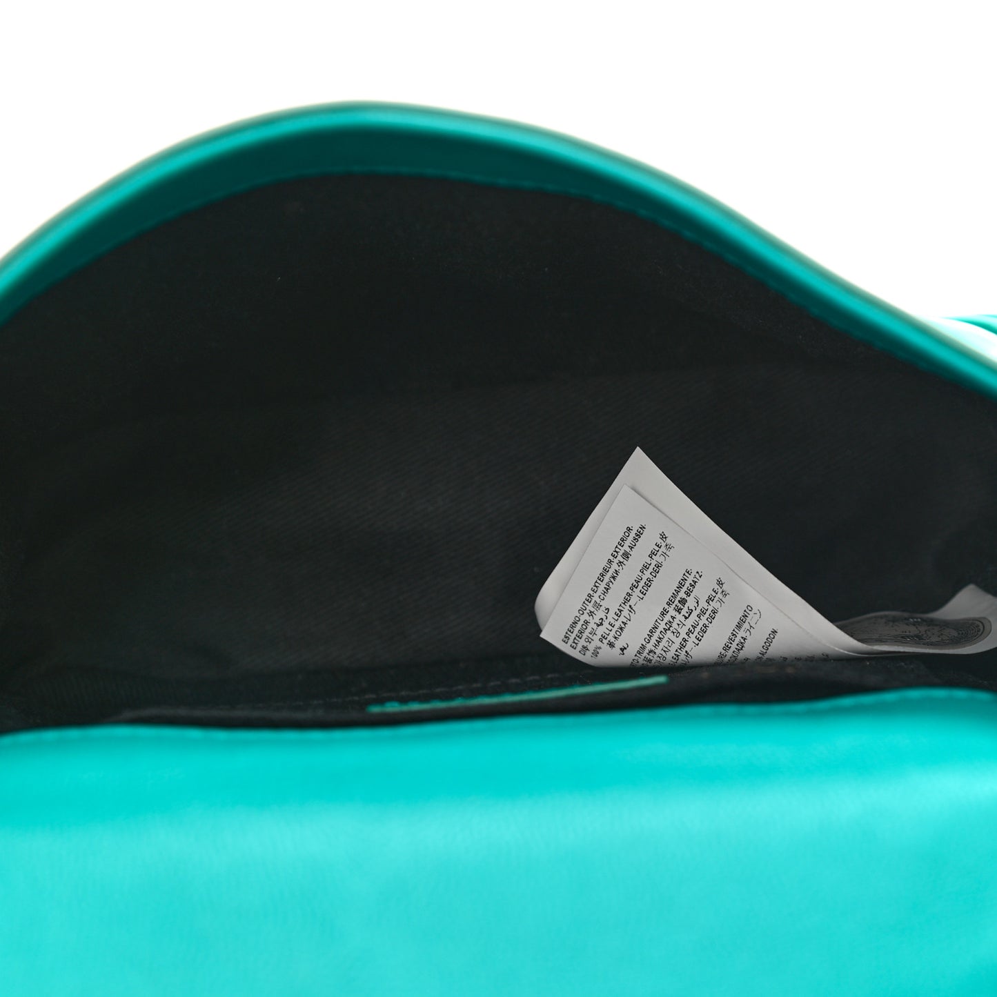 Patent Medusa Safety Pin Embellished Shoulder Bag Turquoise