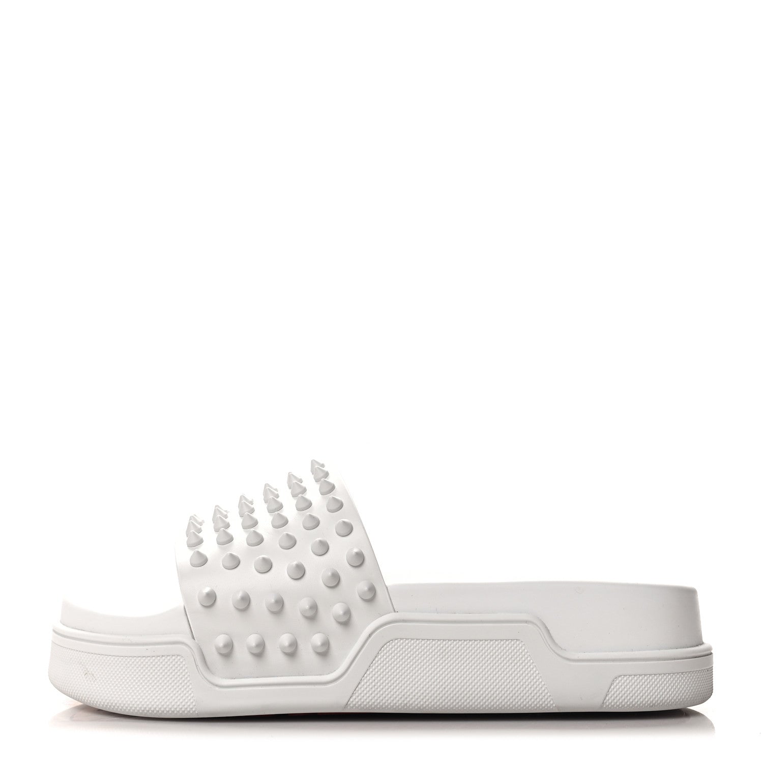 Christian Louboutin Calfskin Donna Studded Pool Fun Platform Flat Slide Sandals 39 White 1 of 9