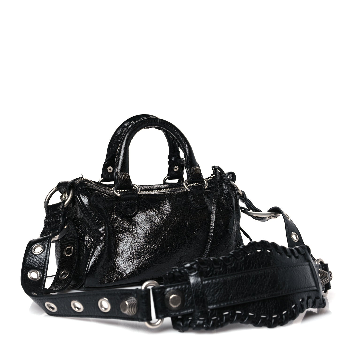 Balenciaga Agneau Arena Mini Le Cagole Duffle Crossbody Bag Black 3 of 10