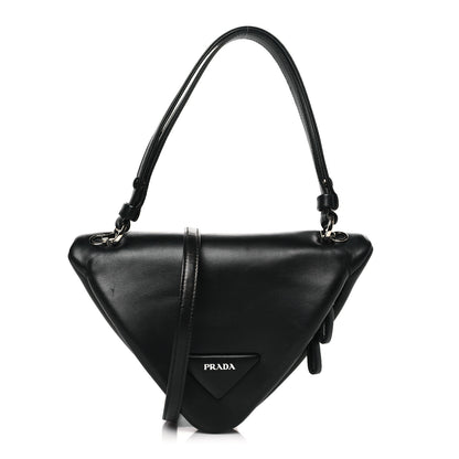 Prada Nappa Padded Signaux Triangle Crossbody Black 1 of 9