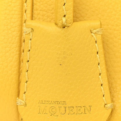 Alexander McQueen Pebbled Calfskin Mini Skull Padlock Zip Around Tote Yellow 13 of 20