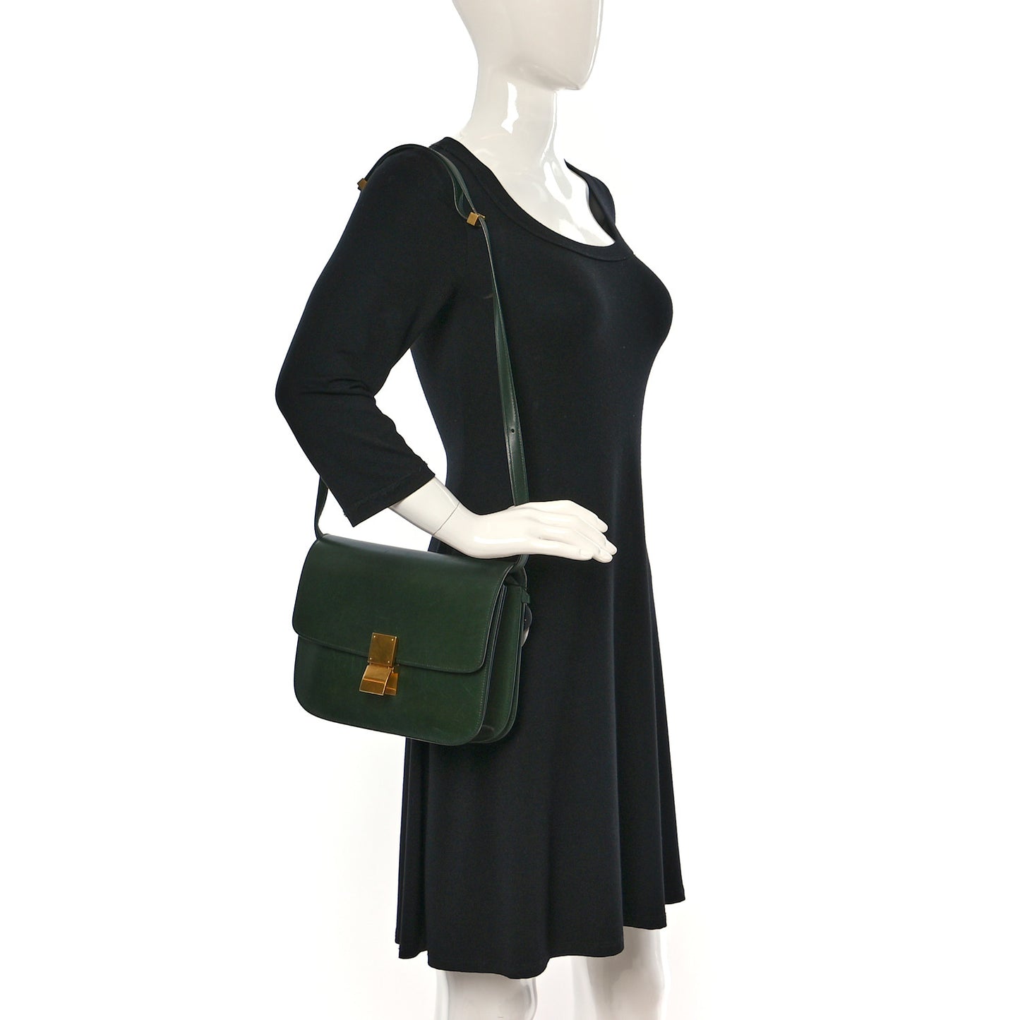 Box Calfskin Classic Box Medium Flap Bag Forest