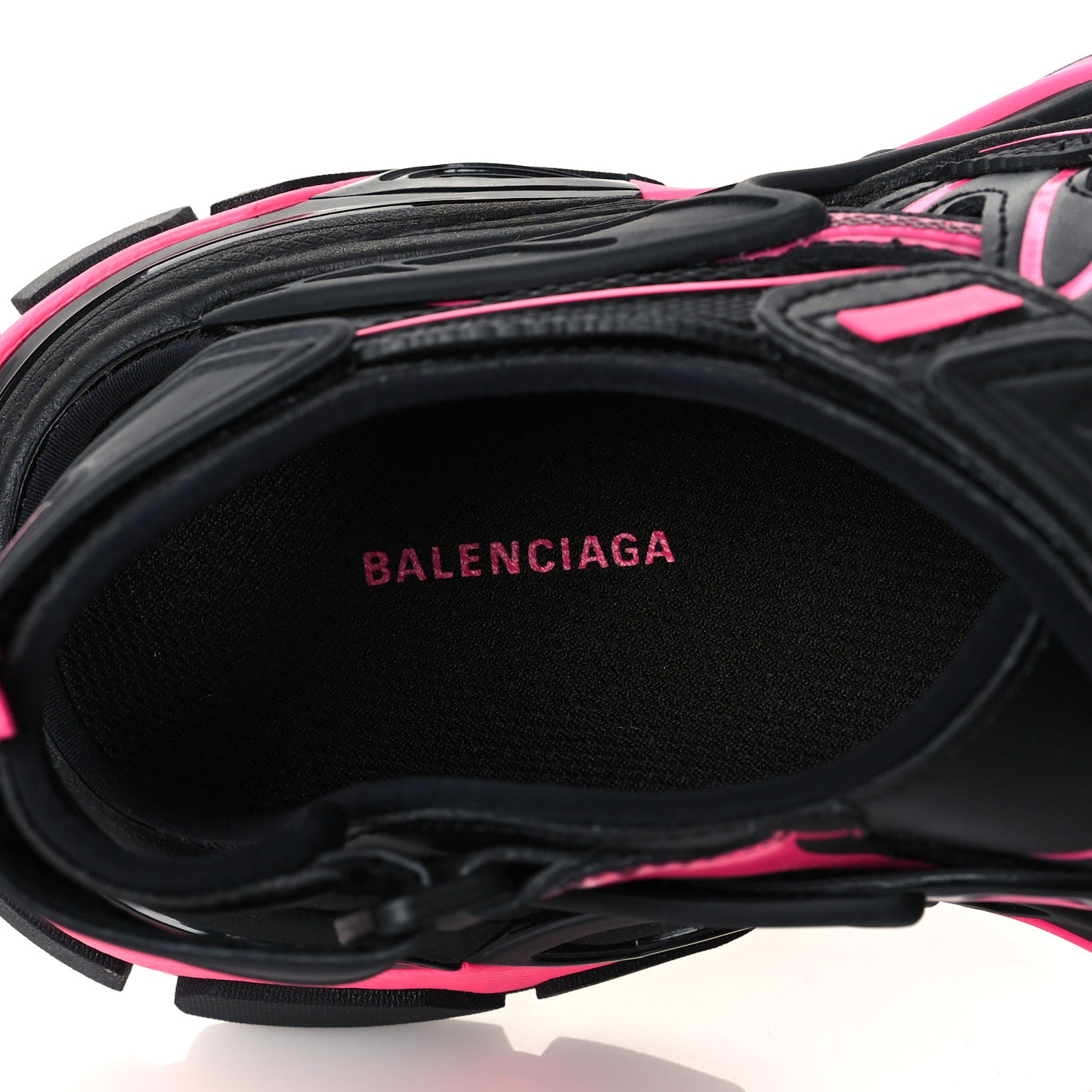 Balenciaga Rubber Neoprene Bi-Color Womens Track Sandals 36 Black Fluo Pink 6 of 7