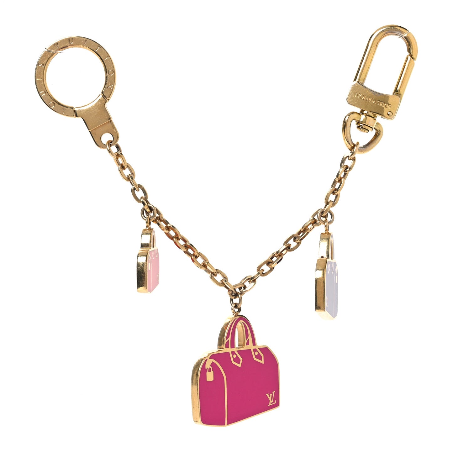 Enamel Iconic Speedy Bag Charm Chain Gold