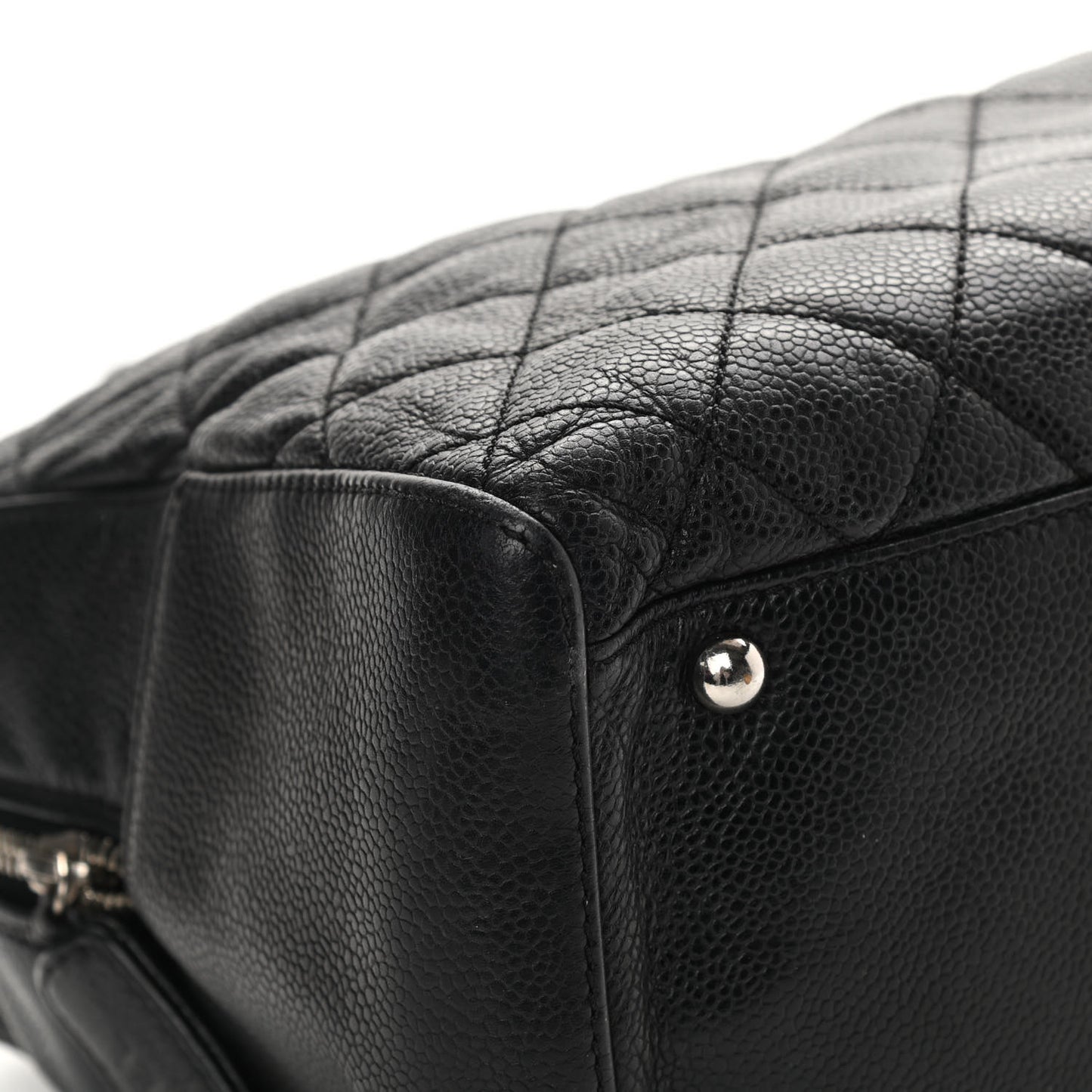 Caviar Quilted Bowler Black