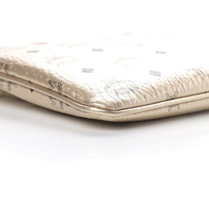 MCM Metallic Visetos Medium Crossbody Pouch Berline Gold 10 of 11