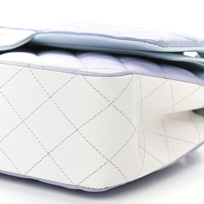 Chanel Perforated Lambskin Quilted Medium Double Flap Light Blue Light Purple White 9 of 9