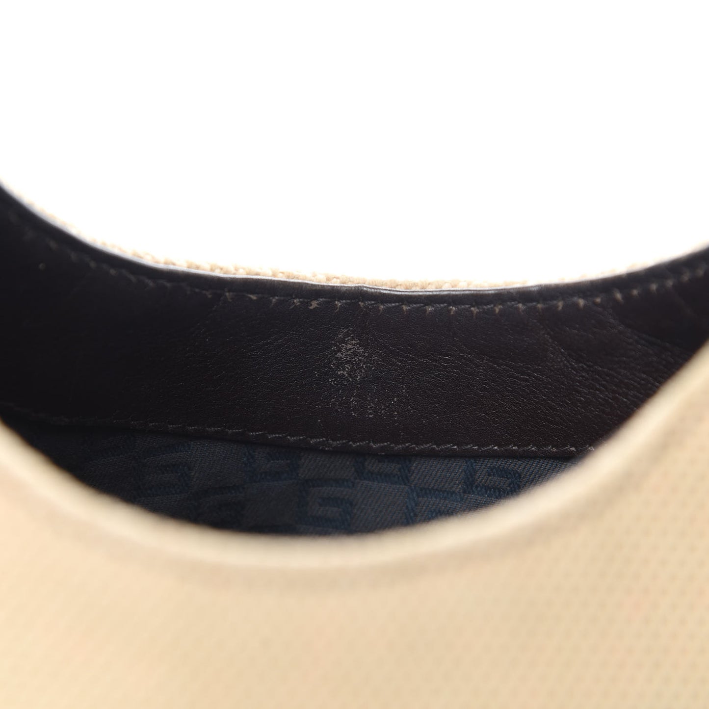 Canvas Wooden Handle Shoulder Bag Beige