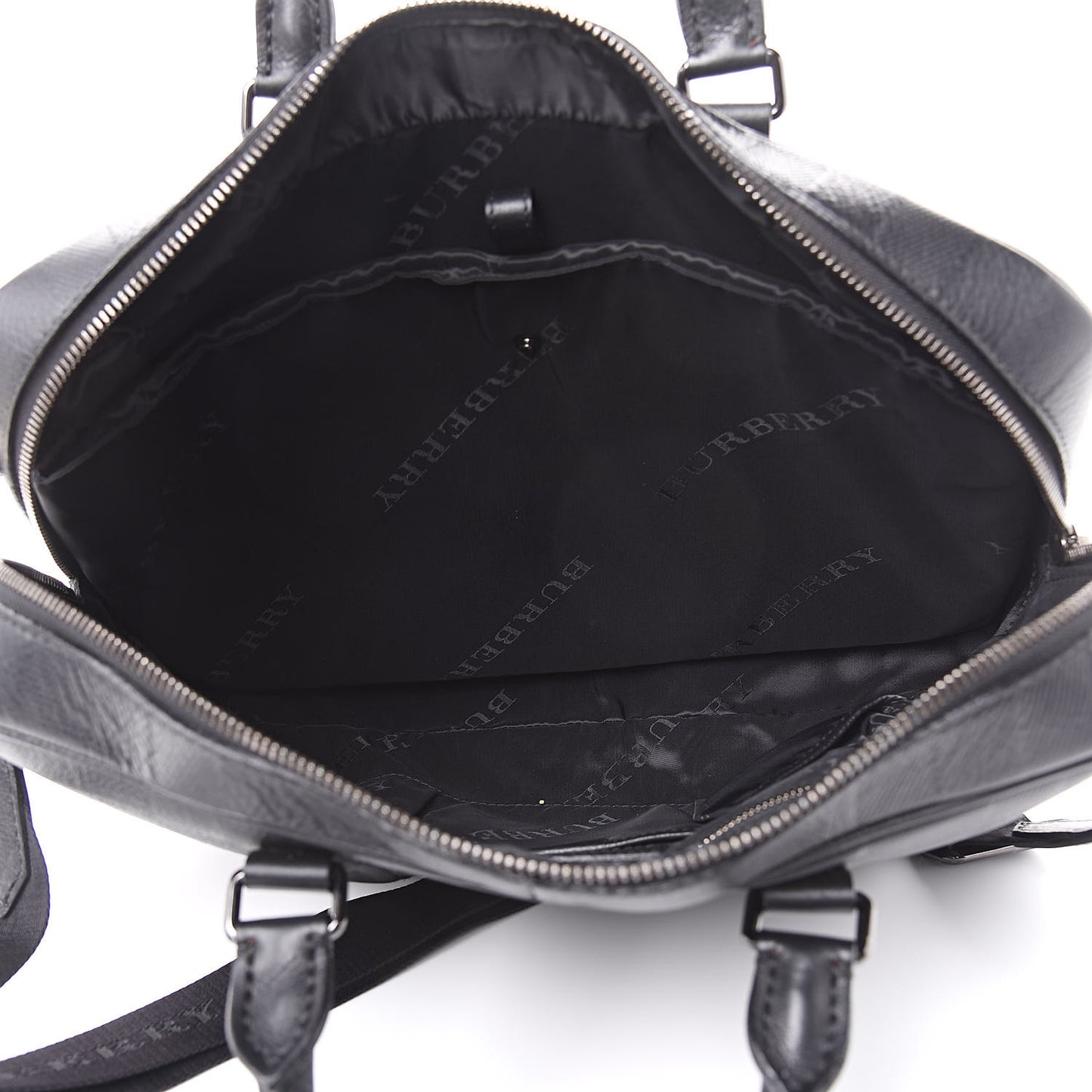Heritage Grain Check Embossed Briefcase Black