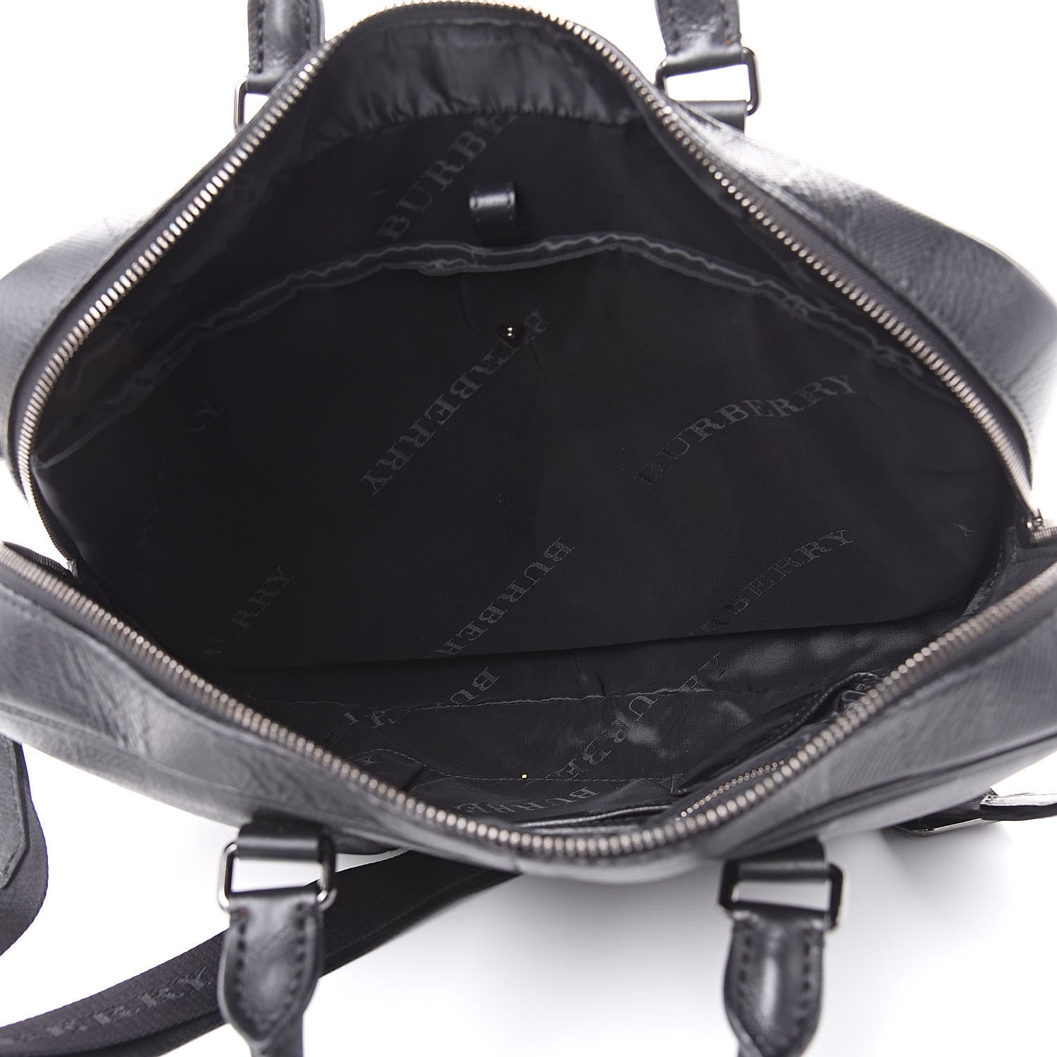 Burberry Heritage Grain Check Embossed Briefcase Black 5 of 10