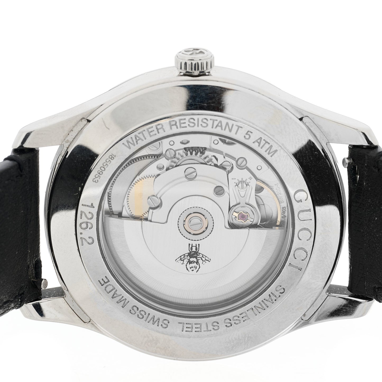 Stainless Steel Calfskin 42mm G-Timeless Bee Automatic Watch Black