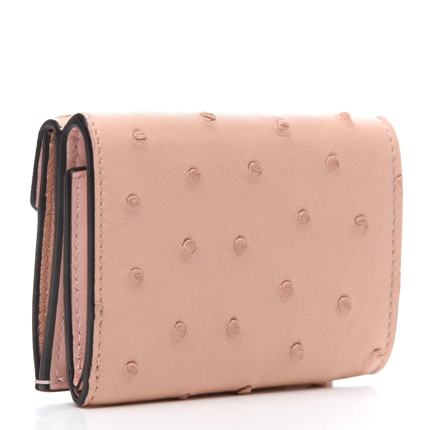 Fendi Ostrich Vitello Century Lucido F is Fendi Micro Tri-Fold Envelope Wallet Confetto 3 of 8