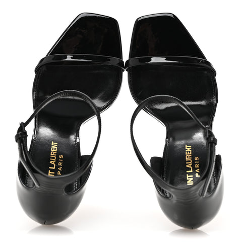 Patent Calfskin Opyum 110 Sandals 38.5 Black Gold