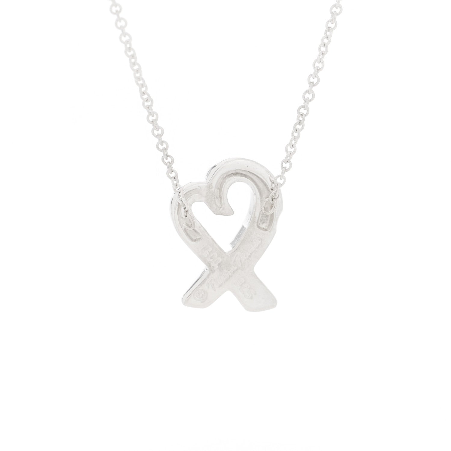 Tiffany Sterling Silver Paloma Picasso Loving Heart Pendant Necklace 4 of 5