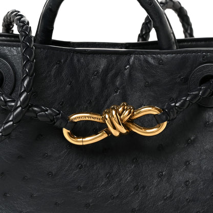 Bottega Veneta Ostrich Mini Andiamo Shoulder Bag Dark Blue 8 of 10