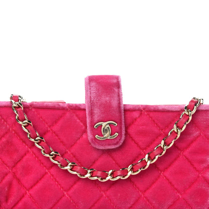 Chanel Velvet Quilted Mini Phone Holder Crossbody Bag Pink 15 of 15