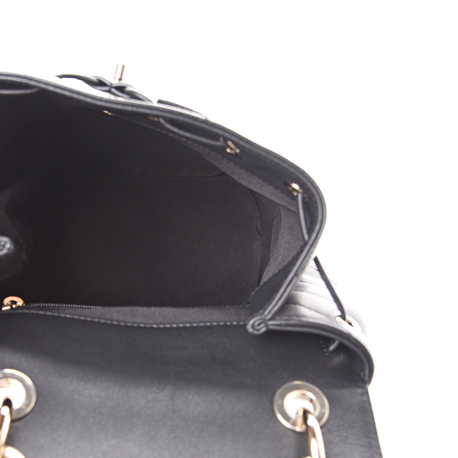 Chanel Grained Calfskin Chevron Stitched Backpack Black 4 of 10