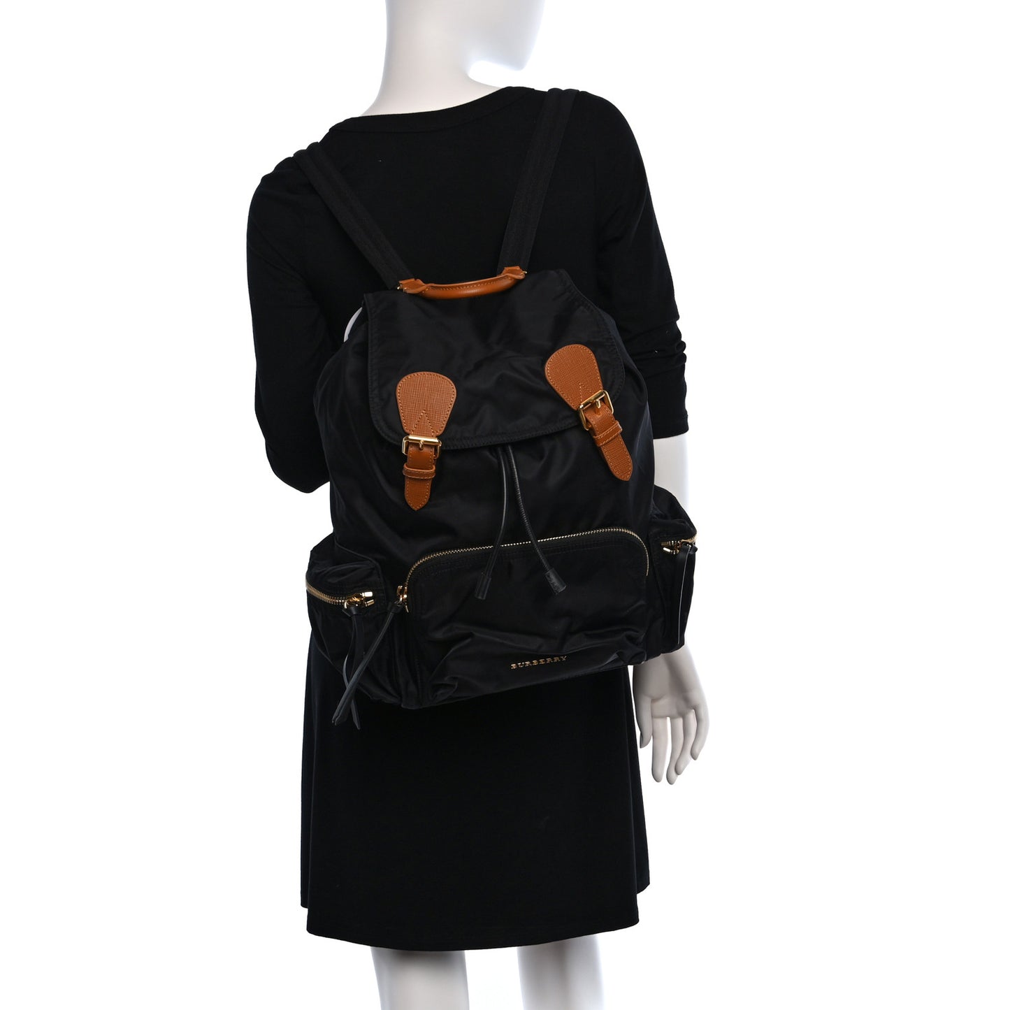 Nylon Large Rucksack Backpack Black