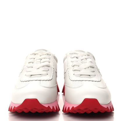 Christian Louboutin Calfskin Neoprene Womens Loubishark Sneakers 38.5 White Pink 3 of 8