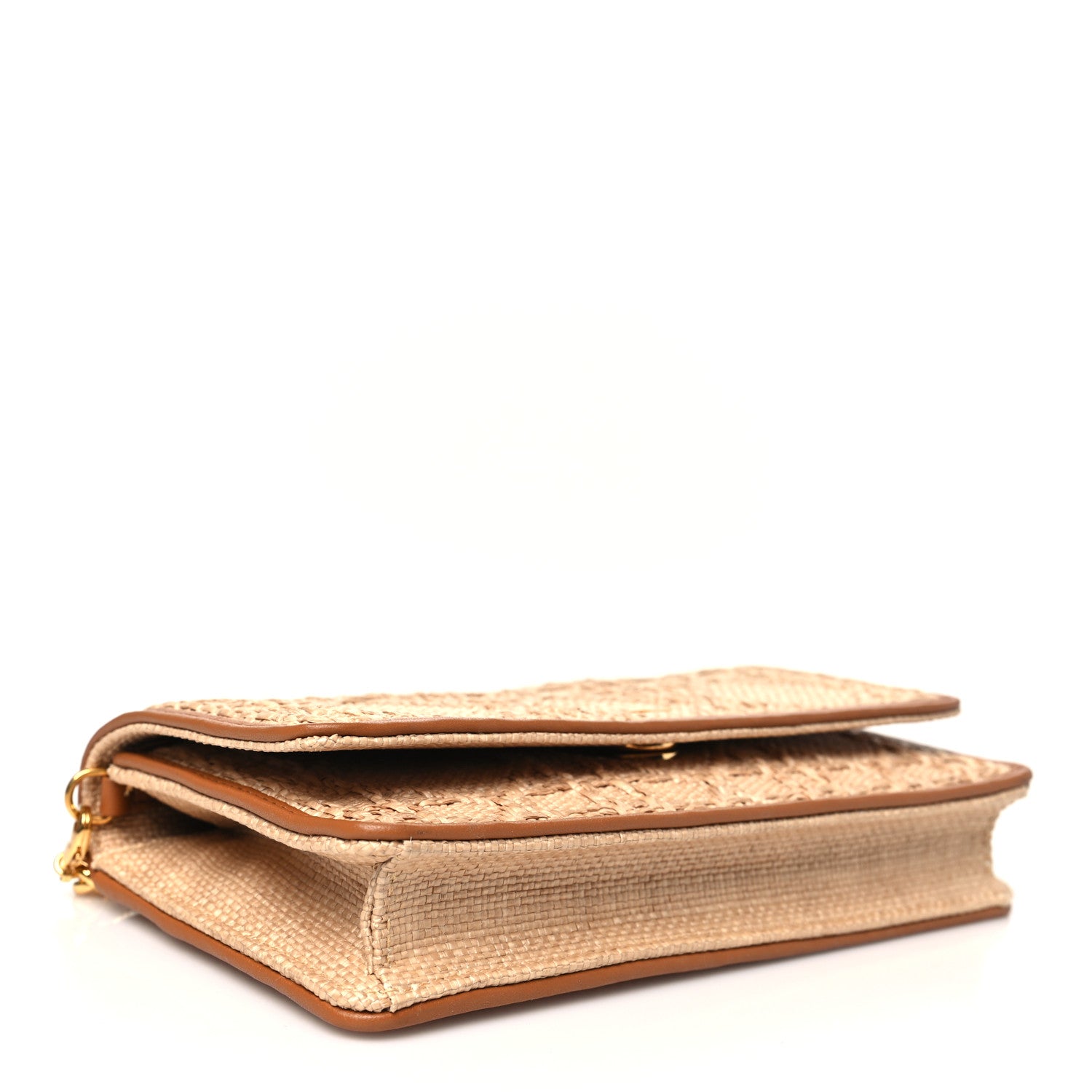 Christian Dior Raffia Macro Cannage Miss Caro Pouch With Chain Natural 4 of 9