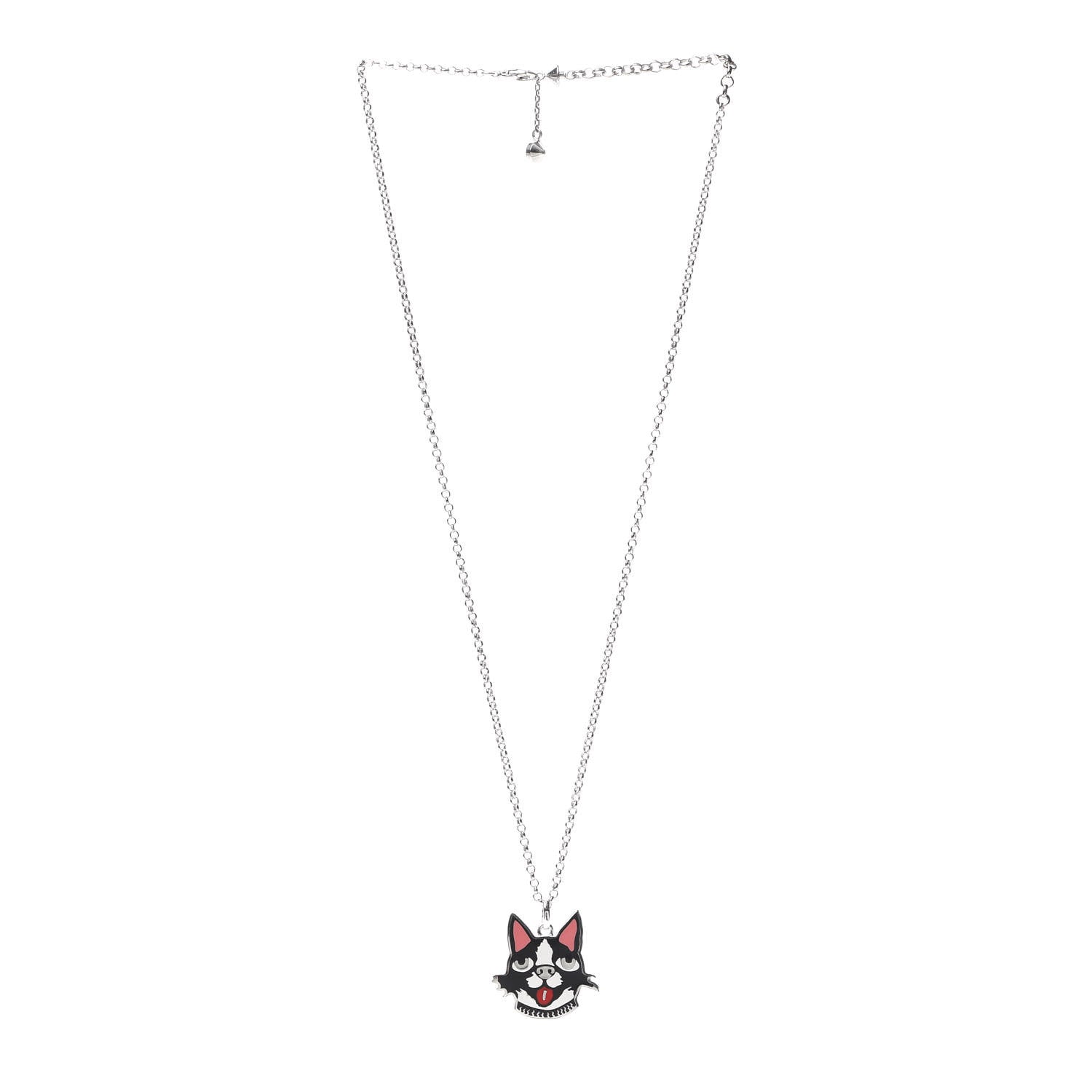 Gucci Sterling Silver Enamel Bosco Pendant Necklace 3 of 6