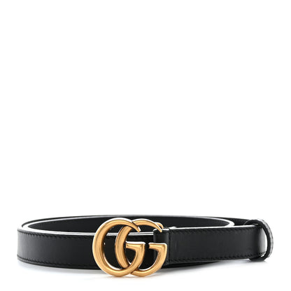 Gucci Calfskin Double G 20mm Belt 80 32 Black 1 of 5