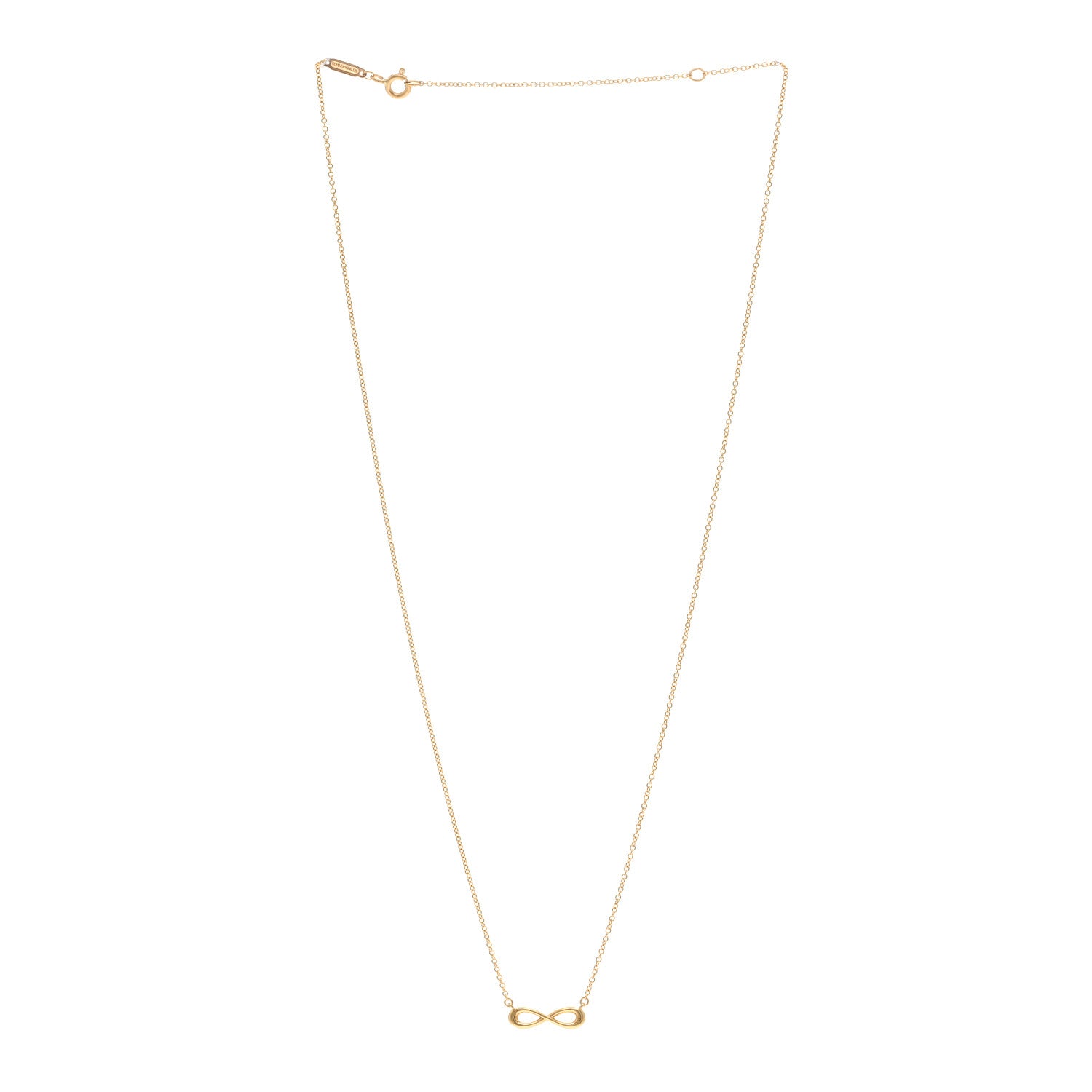 Tiffany 18K Yellow Gold Infinity Pendant Necklace 3 of 4