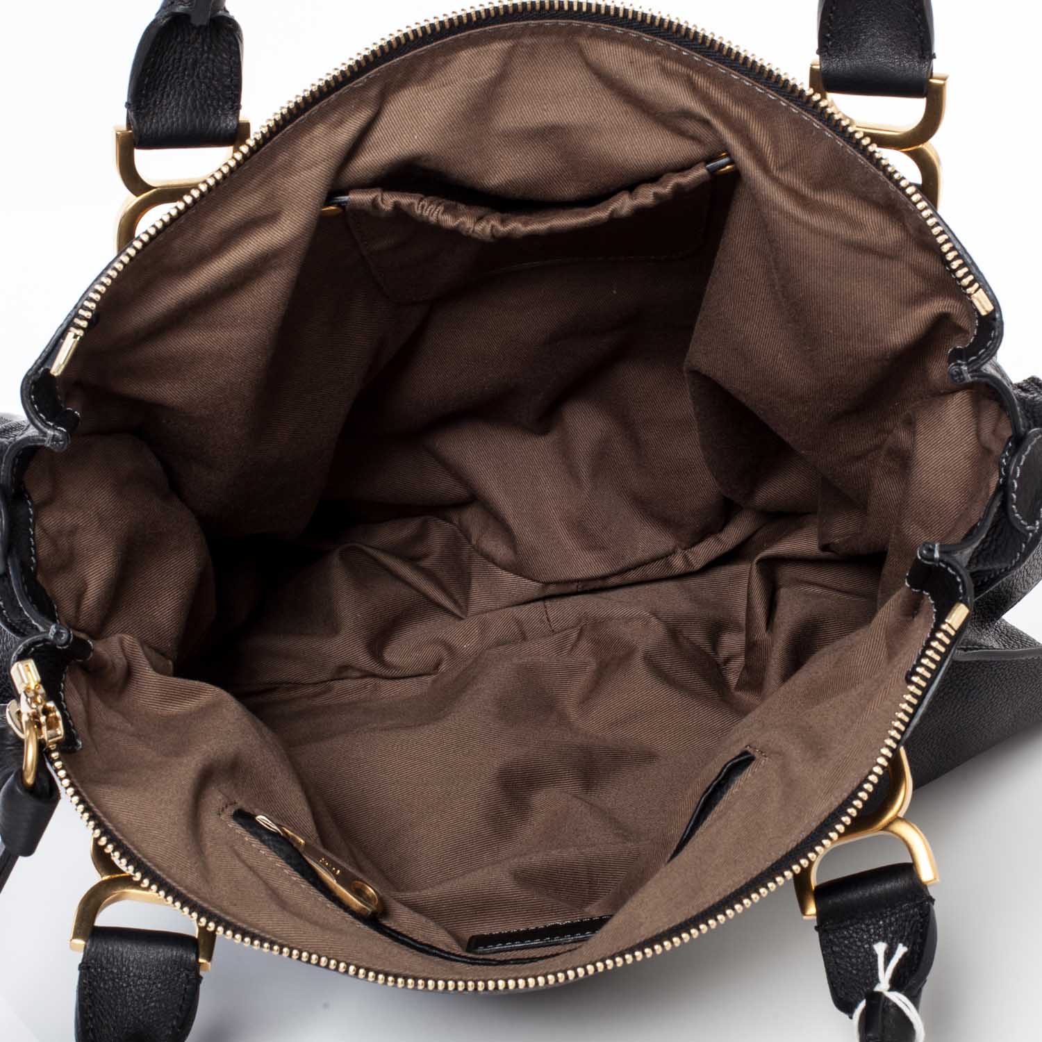 Chloe Leather Large Marcie Satchel Black 10 of 11