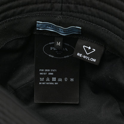 Prada Re-Nylon Metal Triangle Logo Womens Bucket Hat M Black 8 of 8
