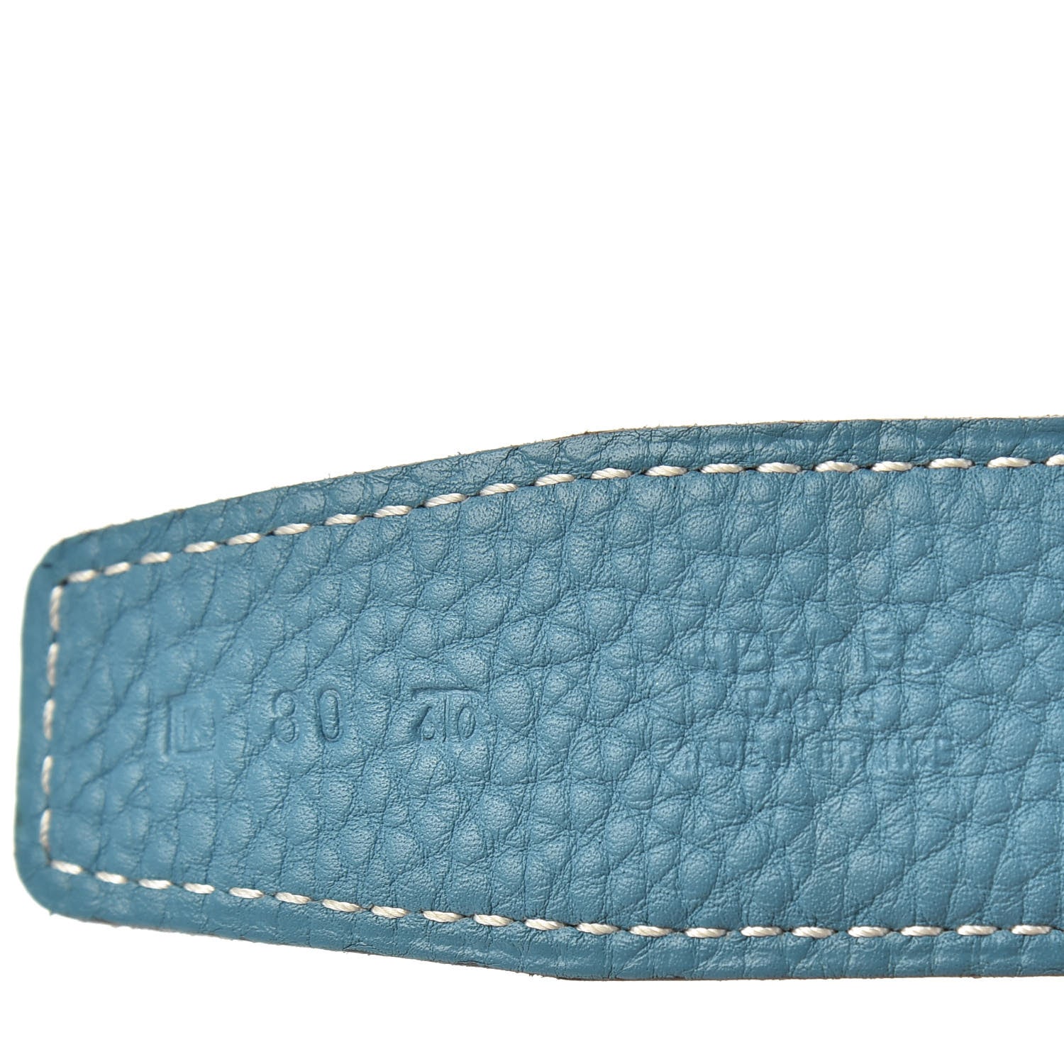 Hermes Togo Box 32mm H Belt 80 Blue Jean Black 3 of 7