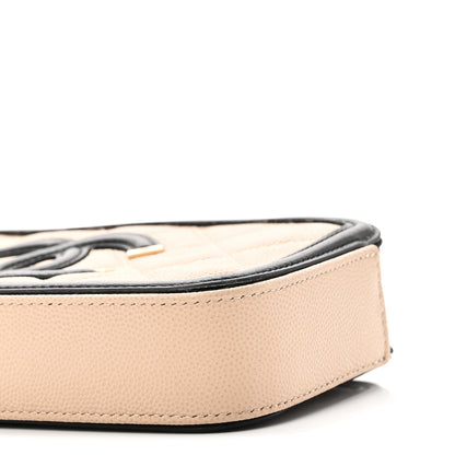 Chanel Caviar Quilted CC Filigree Clutch With Chain Beige Black 13 of 13