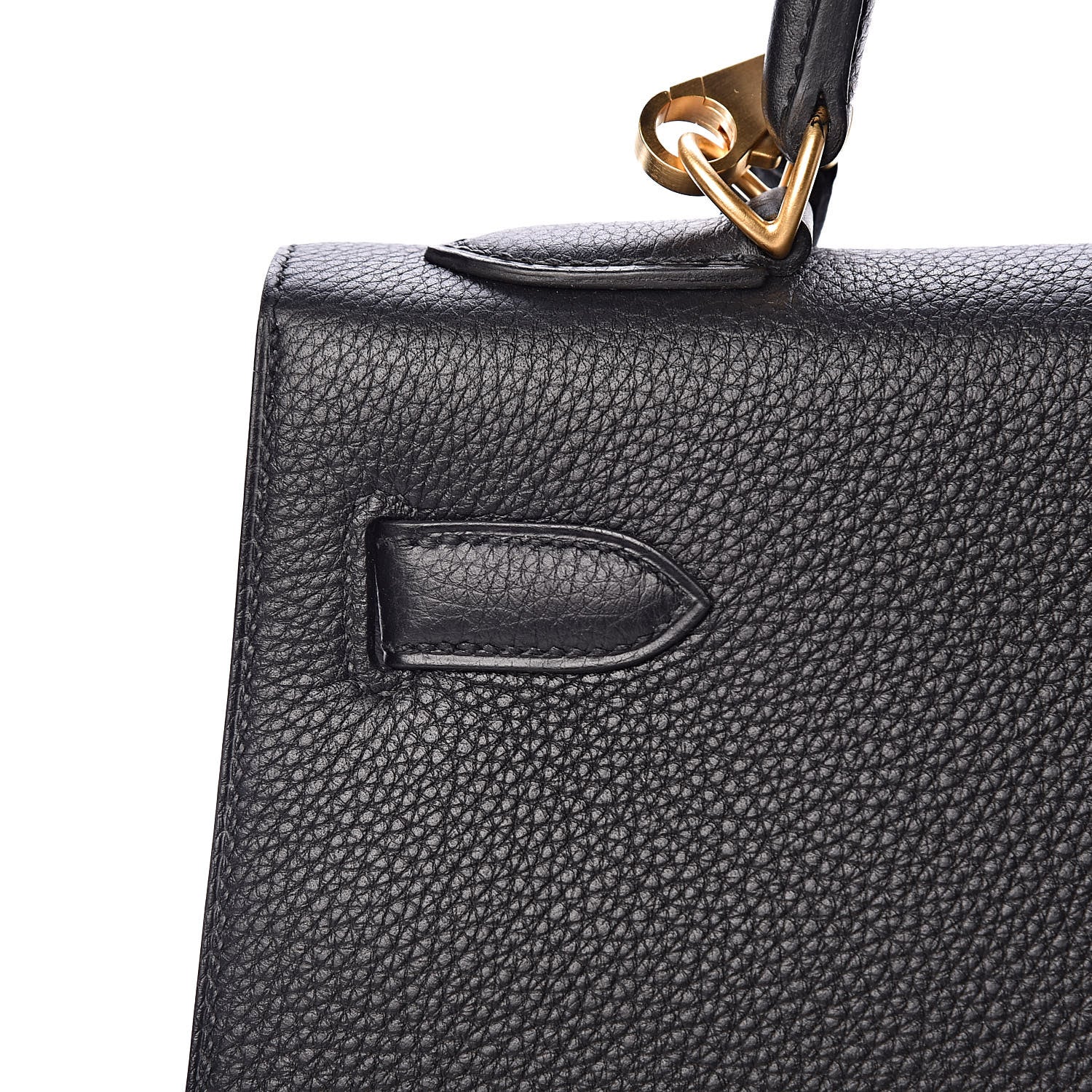 Hermes Togo Kelly Horseshoe Sellier 32 Black Vert Fonce 9 of 41