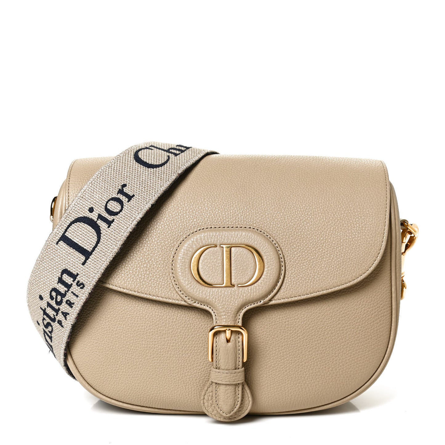 Grained Calfskin Large Bobby Flap Beige