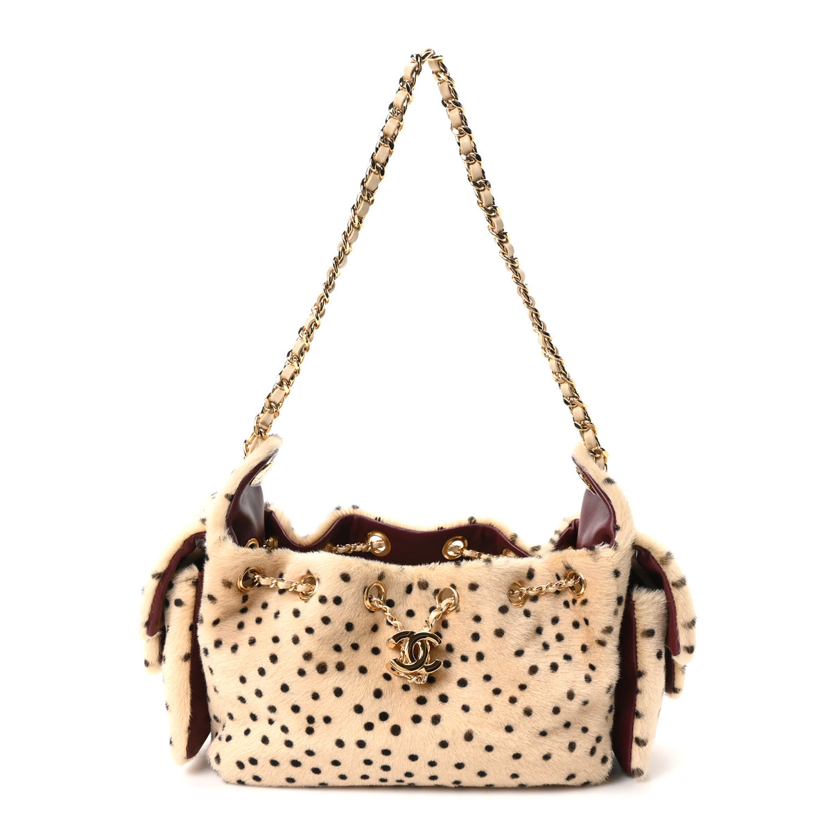 Chanel Pony Hair Mini Chanel 25 Handbag Beige Black 1 of 11