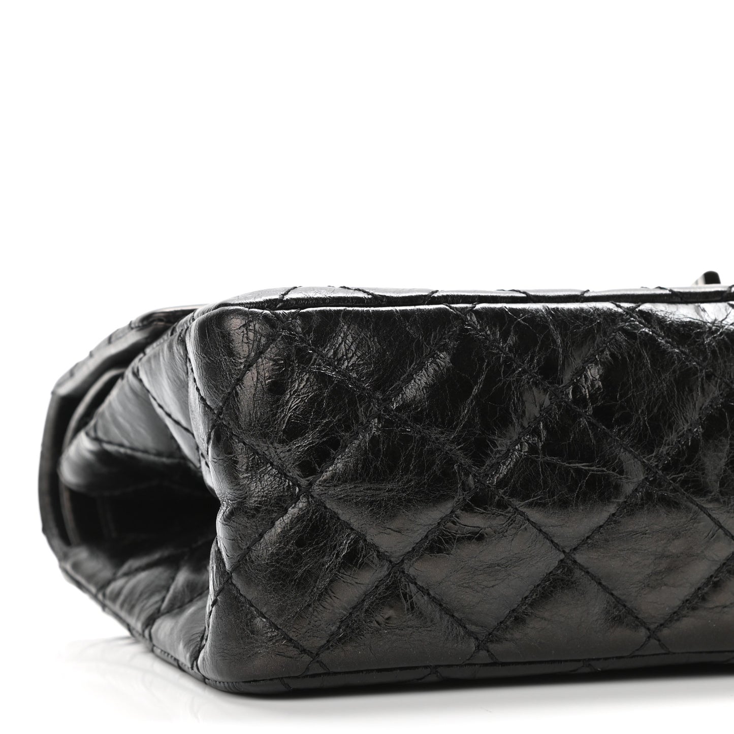 Metallic Aged Calfskin Quilted 2.55 Reissue 226 Flap Black