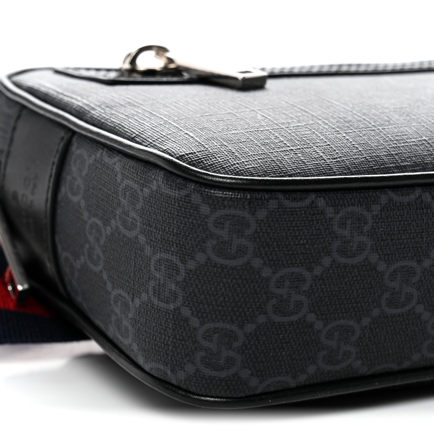 Gucci Soft GG Supreme Monogram Web Belt Bag Black Grey 9 of 10