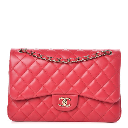 Chanel Lambskin Quilted Jumbo Double Flap Fuchsia 1 of 9