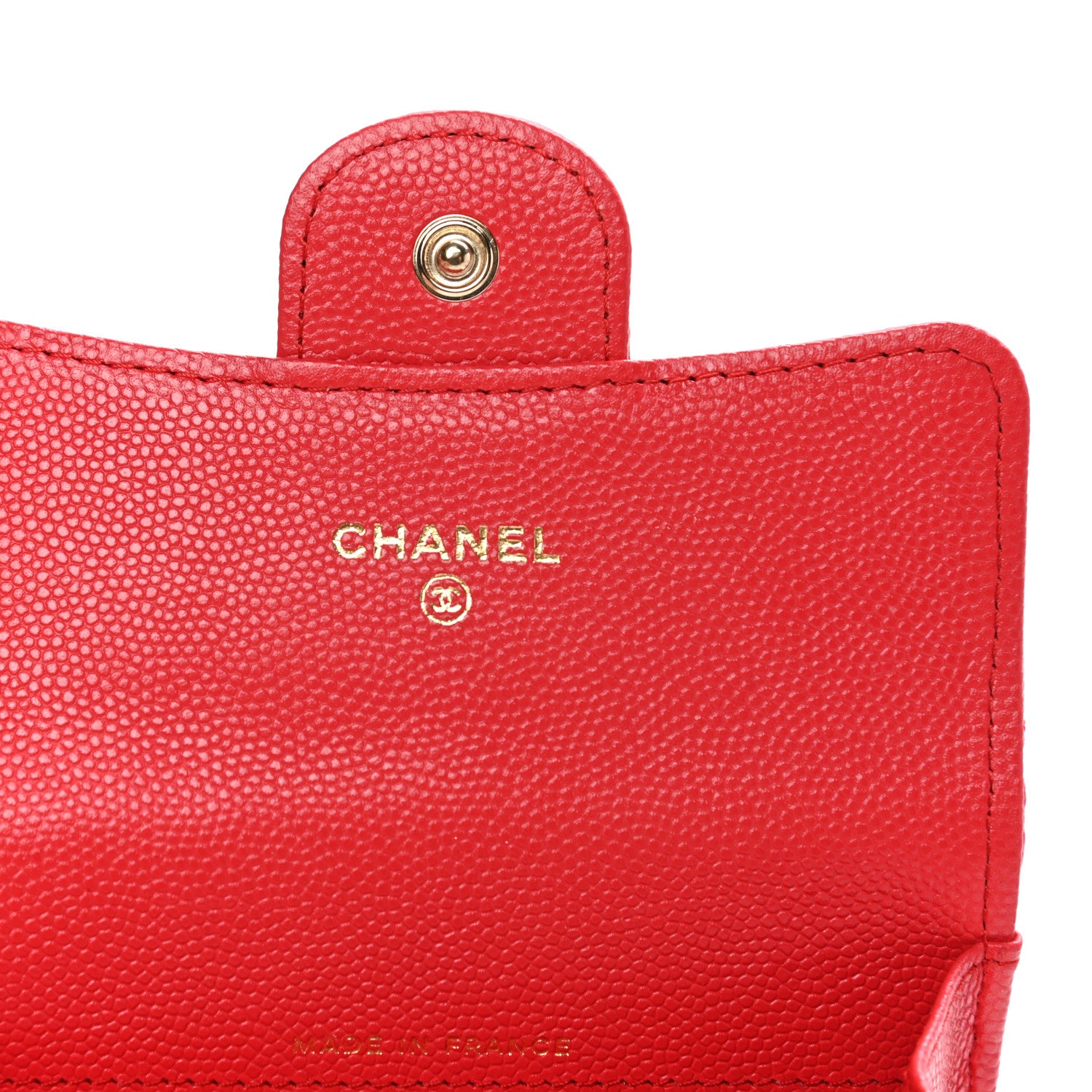 Chanel Caviar Quilted Flap Card Holder Wallet Red 6 of 9